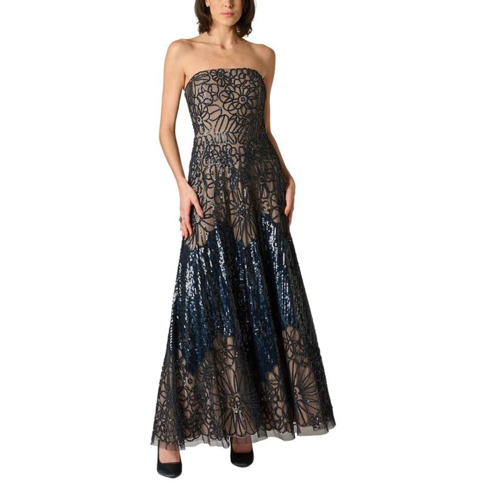 Aidan Mattox Womens Fully Beaded Long Dress